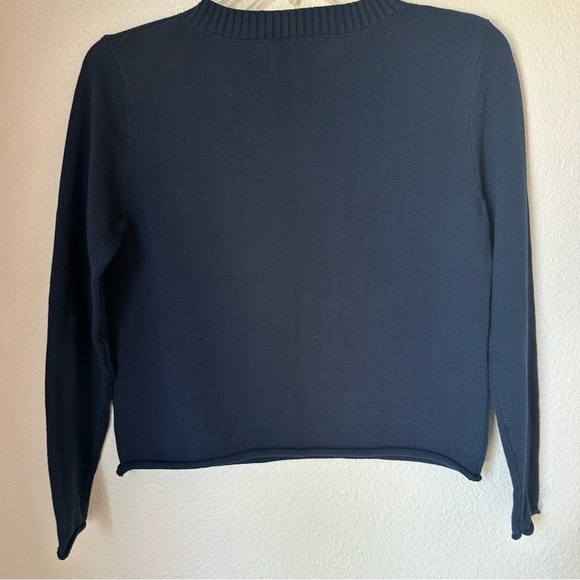 Pearls & Camo New England Anchor Sweater Nautical Crewneck Classic Cotton S Blue - Picture 2 of 7